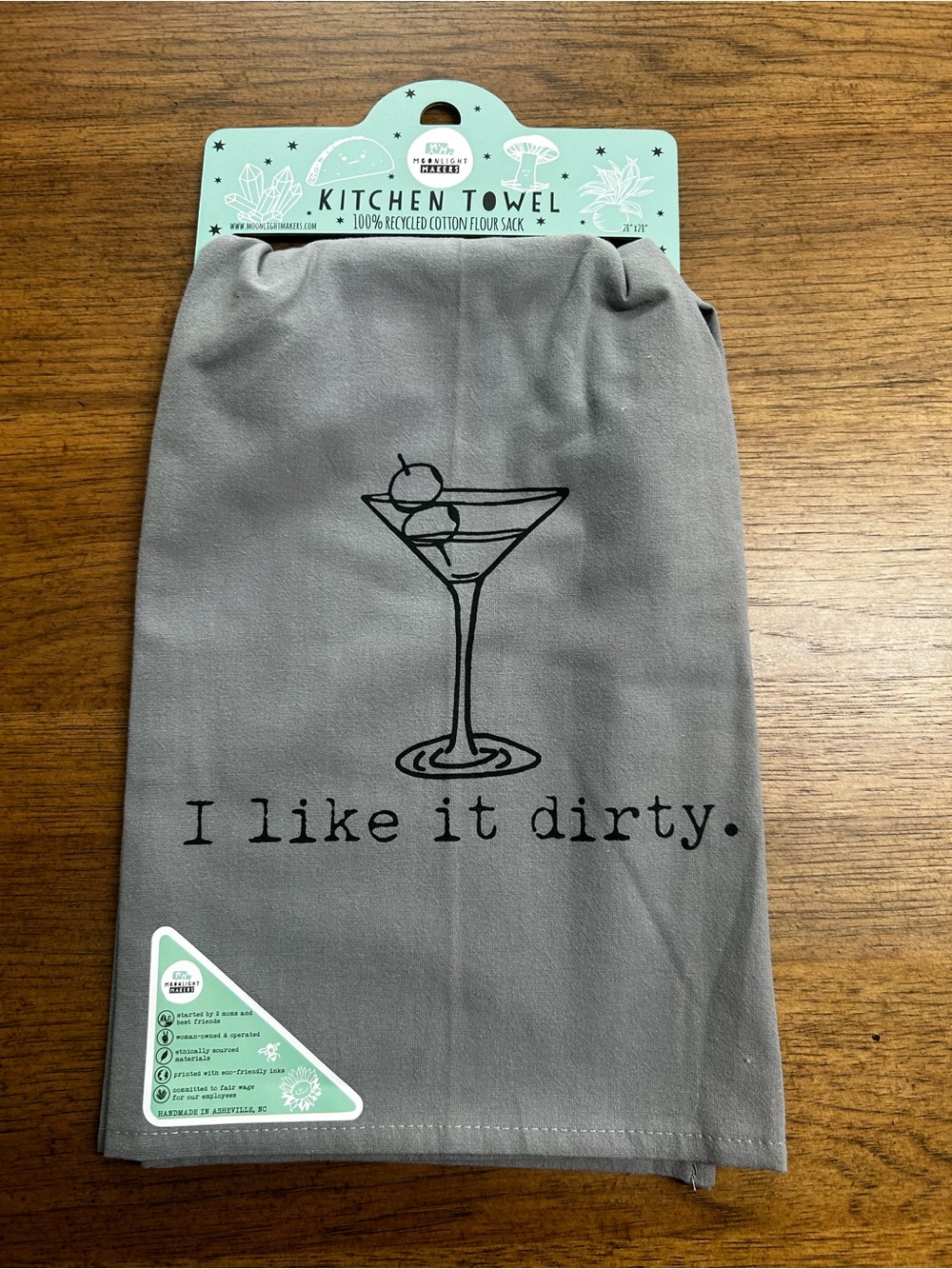 NEW Gray 'I like it dirty.' Cocktail Kitchen Towel 🍸